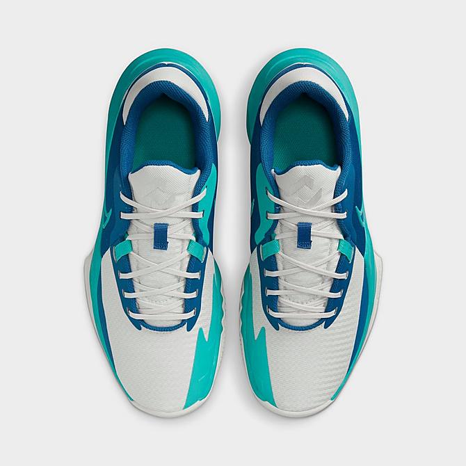 Back view of Men's Nike Precision 6 Basketball Shoes in Phantom/Clear Jade/Industrial Blue Click to zoom