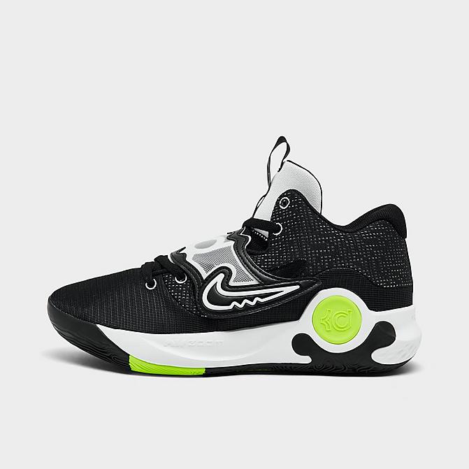 Right view of Nike KD Trey 5 X Basketball Shoes in Black/White/Volt Click to zoom