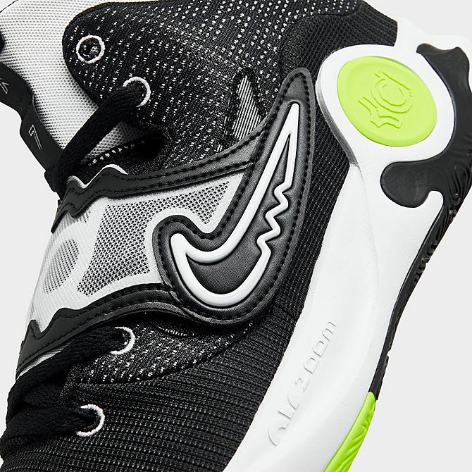 Front view of Nike KD Trey 5 X Basketball Shoes in Black/White/Volt Click to zoom