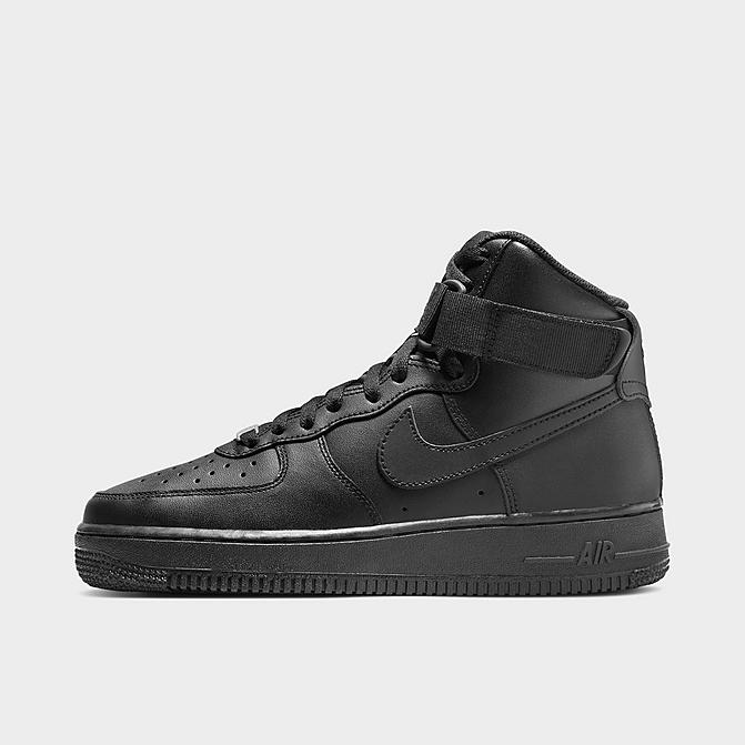 Right view of Women's Nike Air Force 1 High Casual Shoes in Black/Black/Black Click to zoom