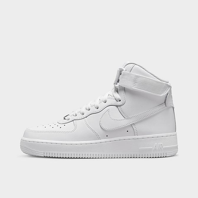 Right view of Women's Nike Air Force 1 High Casual Shoes in White/White/White/White Click to zoom