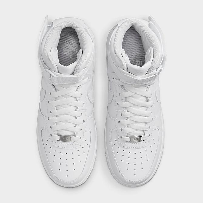 Back view of Women's Nike Air Force 1 High Casual Shoes in White/White/White/White Click to zoom