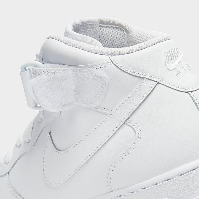 Front view of Women's Nike Air Force 1 '07 Mid Casual Shoes in White/White/White Click to zoom