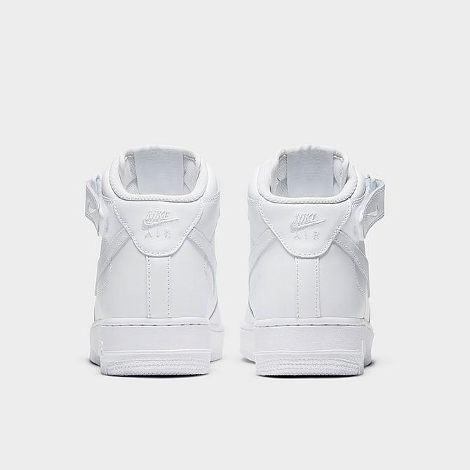 Left view of Women's Nike Air Force 1 '07 Mid Casual Shoes in White/White/White Click to zoom