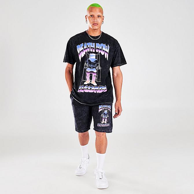 Front view of Men's Death Row Records Acid Shorts in Dark Grey Click to zoom