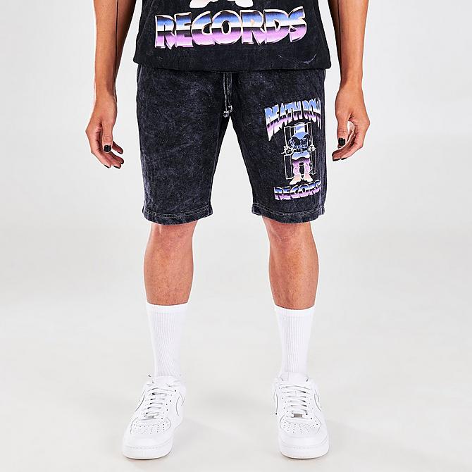 Front Three Quarter view of Men's Death Row Records Acid Shorts in Dark Grey Click to zoom