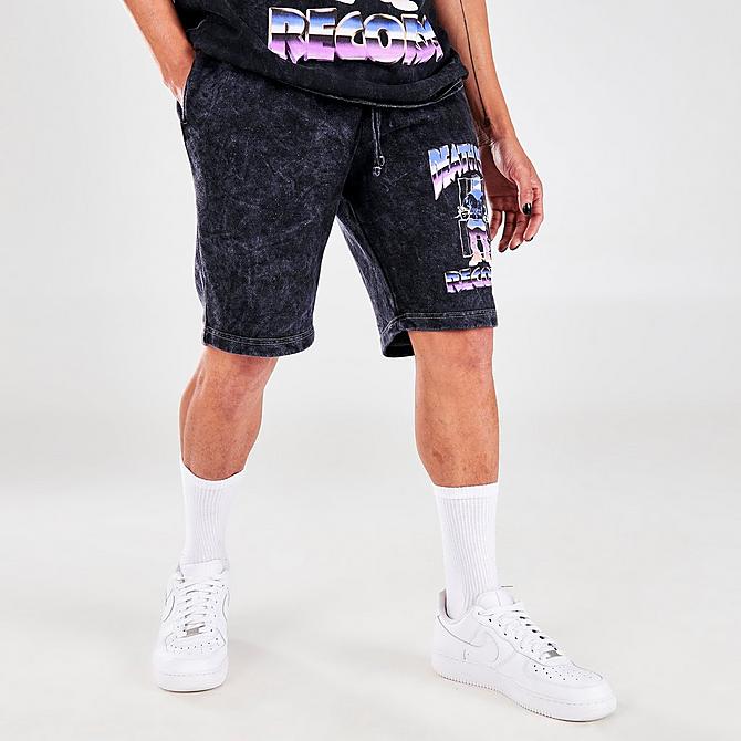 Back Left view of Men's Death Row Records Acid Shorts in Dark Grey Click to zoom