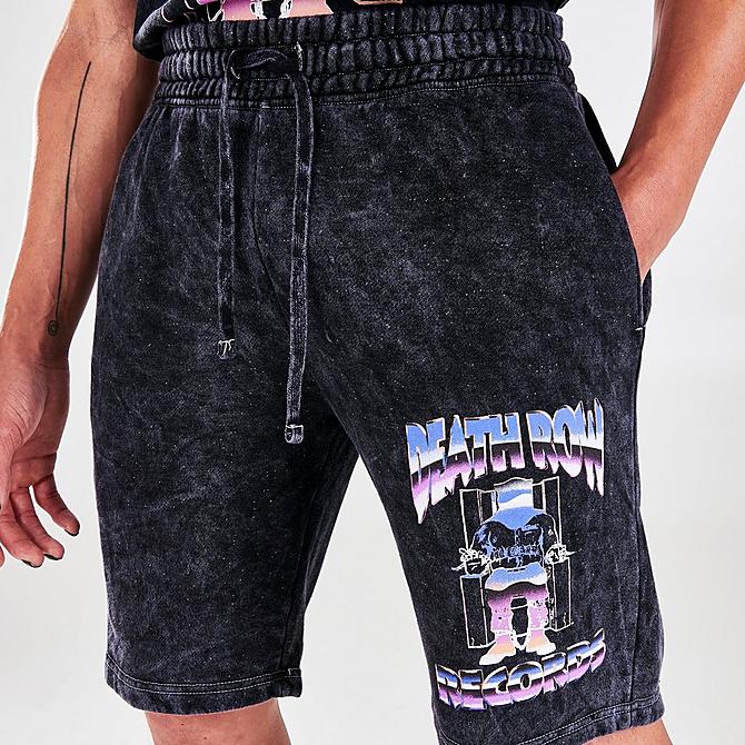 On Model 5 view of Men's Death Row Records Acid Shorts in Dark Grey Click to zoom