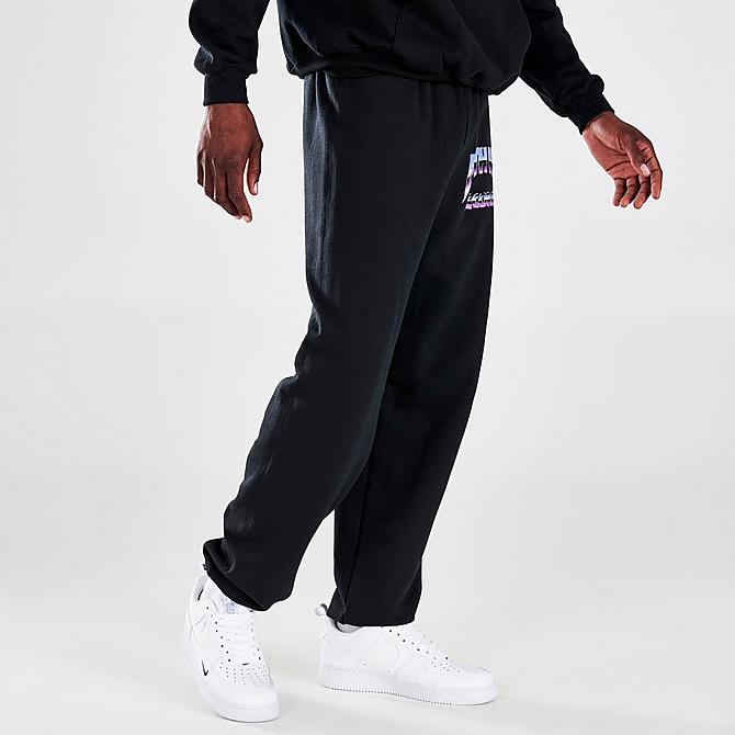 Back Left view of Men's Death Row Records Jogger Pants in Black Click to zoom