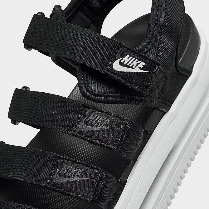 Front view of Women's Nike Icon Classic Sandals in Black/White/White Click to zoom