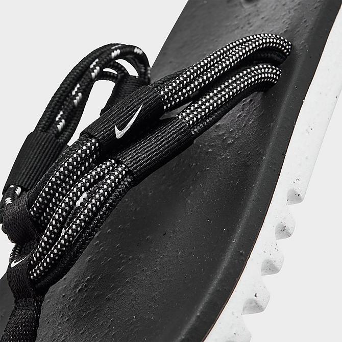 Front view of Men's Nike EcoHaven Next Nature Flip-Flop Sandals in Black/Black/White Click to zoom