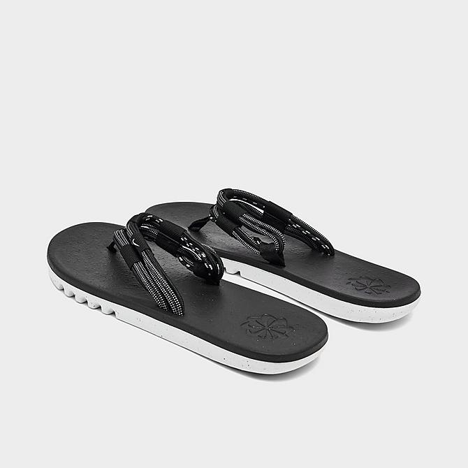Left view of Men's Nike EcoHaven Next Nature Flip-Flop Sandals in Black/Black/White Click to zoom