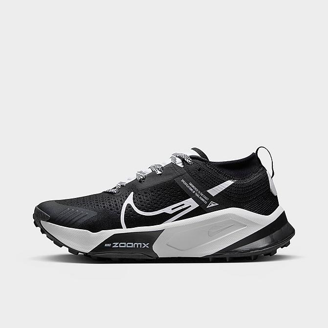 Right view of Women's Nike Zegama Trail Running Shoes in Black/White Click to zoom