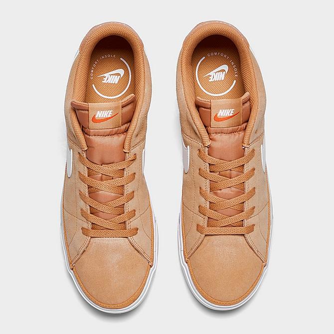 Back view of Men's Nike Court Legacy Suede Casual Shoes in Light Cognac/Sail/Gum Light Brown/White Click to zoom