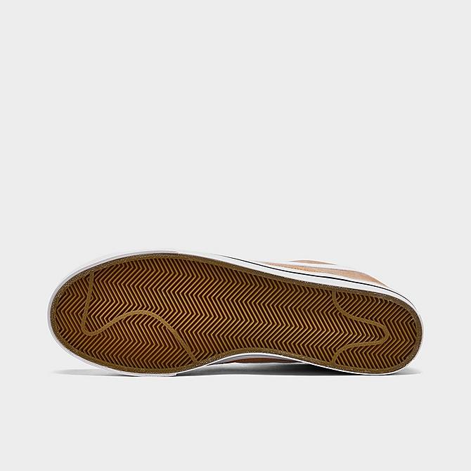Bottom view of Men's Nike Court Legacy Suede Casual Shoes in Light Cognac/Sail/Gum Light Brown/White Click to zoom