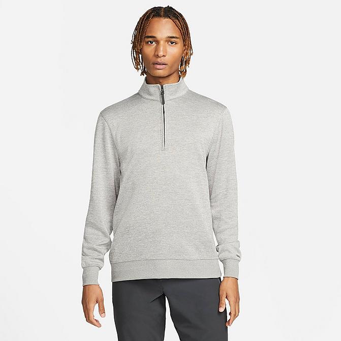 Front view of Men's Nike Dri-FIT Player Half-Zip Golf Top in Dust/White Click to zoom