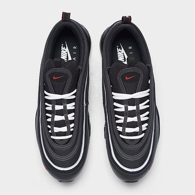Back view of Men's Nike Air Max 97 Casual Shoes in Black/Black/Sport Red/White Click to zoom