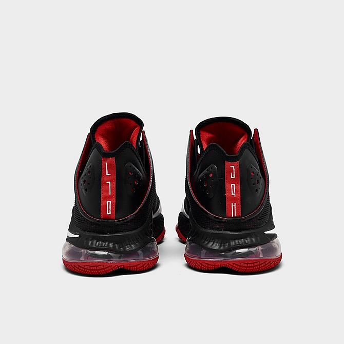 Left view of Nike LeBron 19 Low Basketball Shoes in Black/White/University Red Click to zoom