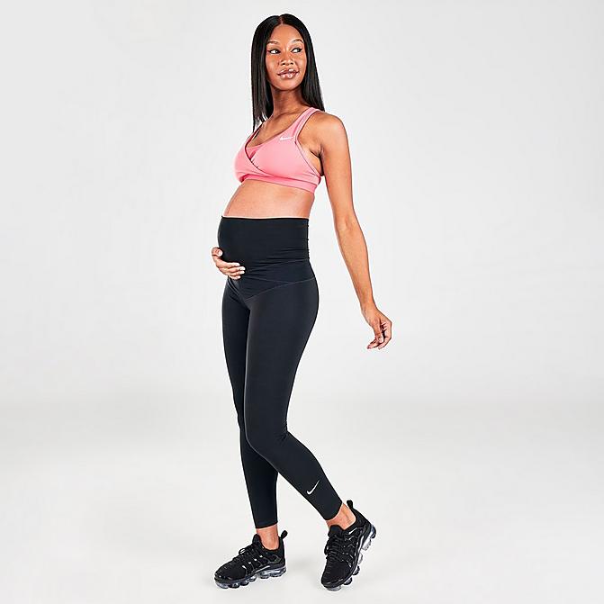 Front view of Women's Nike One Training Leggings (Maternity) in Black/White Click to zoom