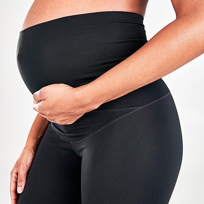 On Model 5 view of Women's Nike One Training Leggings (Maternity) in Black/White Click to zoom