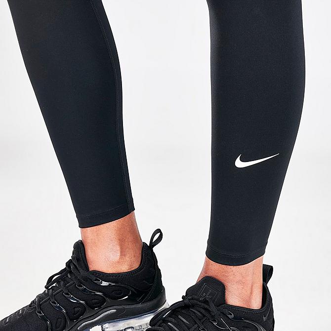 On Model 6 view of Women's Nike One Training Leggings (Maternity) in Black/White Click to zoom
