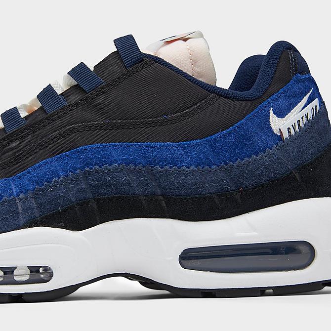 Front view of Men's Nike Air Max 95 SE AMRC Casual Shoes in Black/Sail/Obsidian/Deep Royal Blue Click to zoom