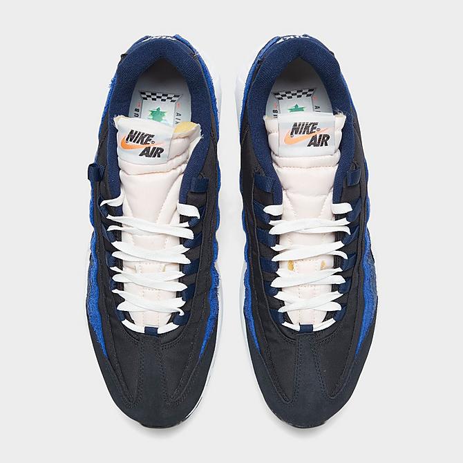 Back view of Men's Nike Air Max 95 SE AMRC Casual Shoes in Black/Sail/Obsidian/Deep Royal Blue Click to zoom