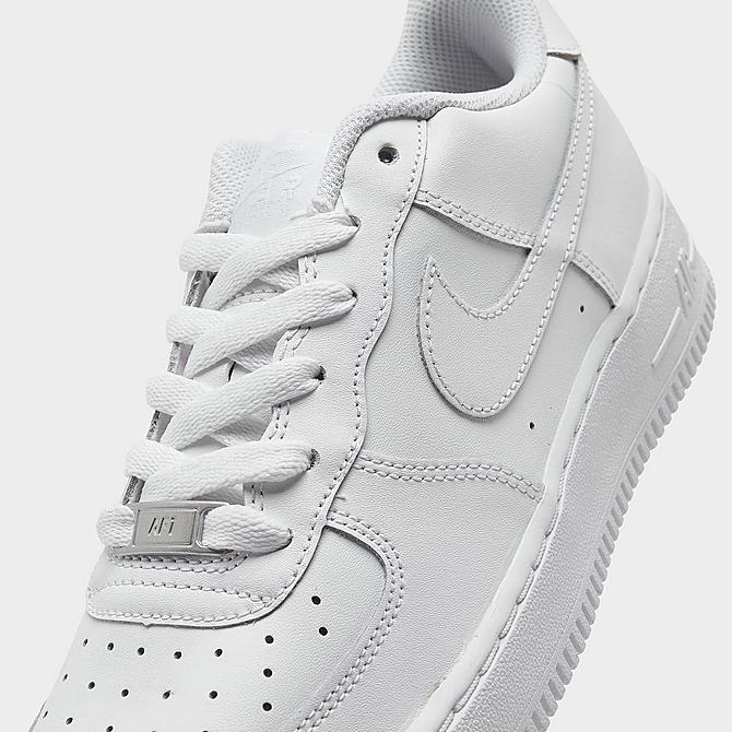 Front view of Big Kids' Nike Air Force 1 Low Casual Shoes in White/White Click to zoom