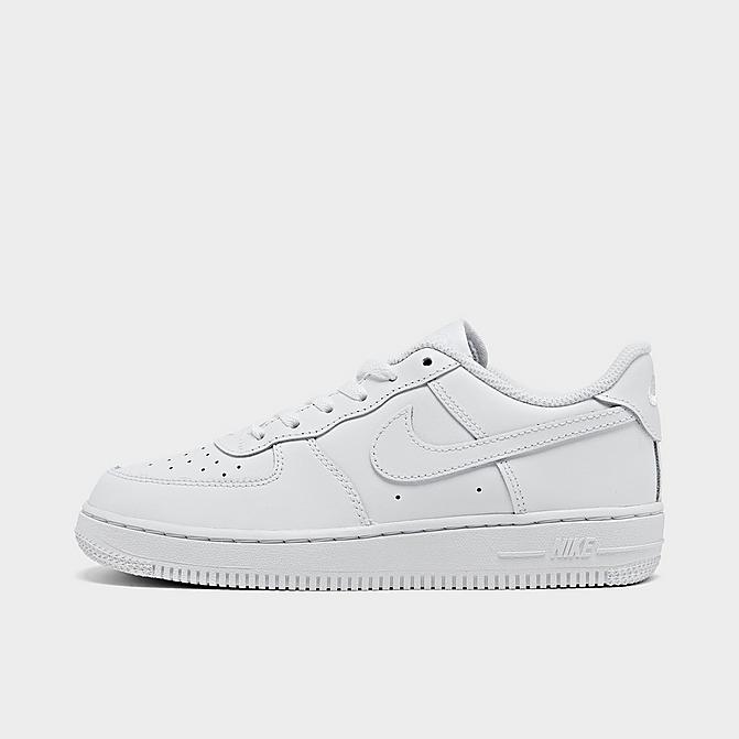 Right view of Little Kids' Nike Air Force 1 '07 LE Casual Shoes in White/White Click to zoom