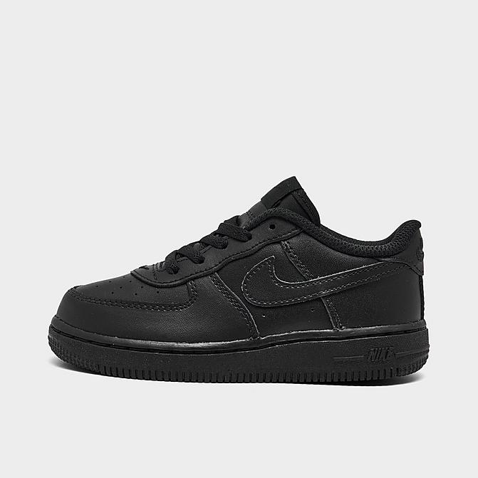 Right view of Kids' Toddler Nike Air Force 1 LE Casual Shoes in Black/Black Click to zoom