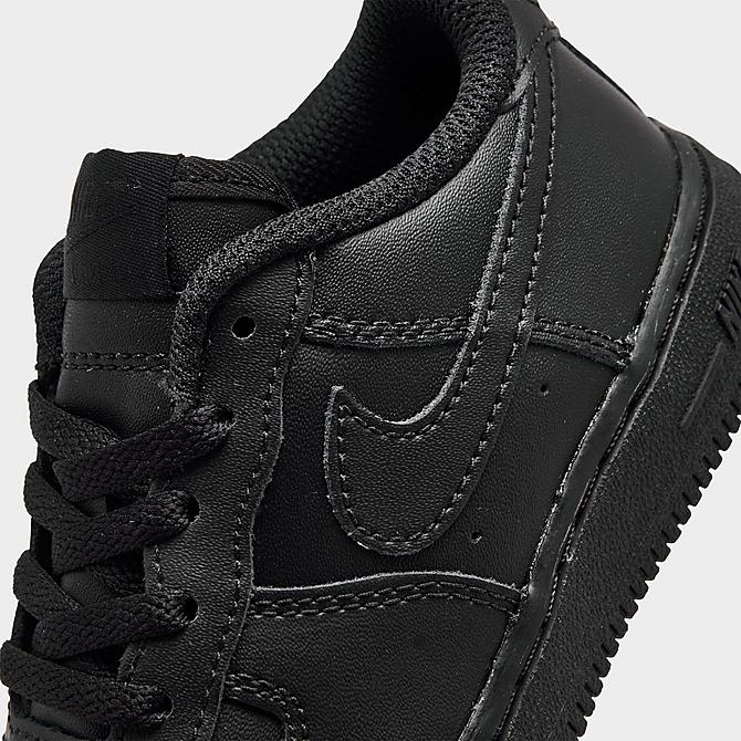 Front view of Kids' Toddler Nike Air Force 1 LE Casual Shoes in Black/Black Click to zoom