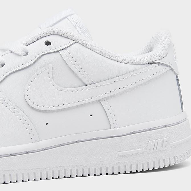 Front view of Kids' Toddler Nike Air Force 1 LE Casual Shoes in White/White Click to zoom