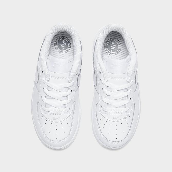 Back view of Kids' Toddler Nike Air Force 1 LE Casual Shoes in White/White Click to zoom