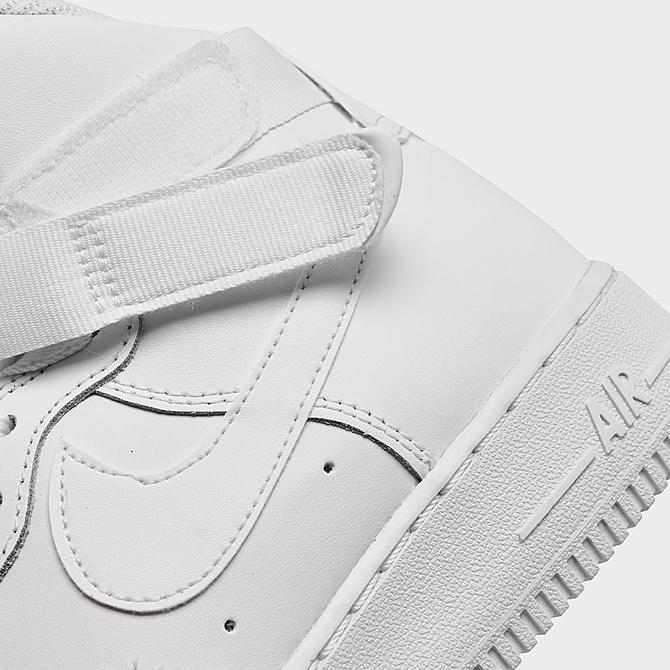 Front view of Big Kids' Nike Air Force 1 High LE Casual Shoes in White/White/White Click to zoom