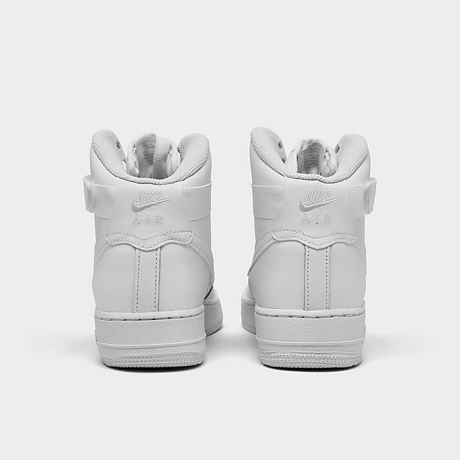 Left view of Big Kids' Nike Air Force 1 High LE Casual Shoes in White/White/White Click to zoom
