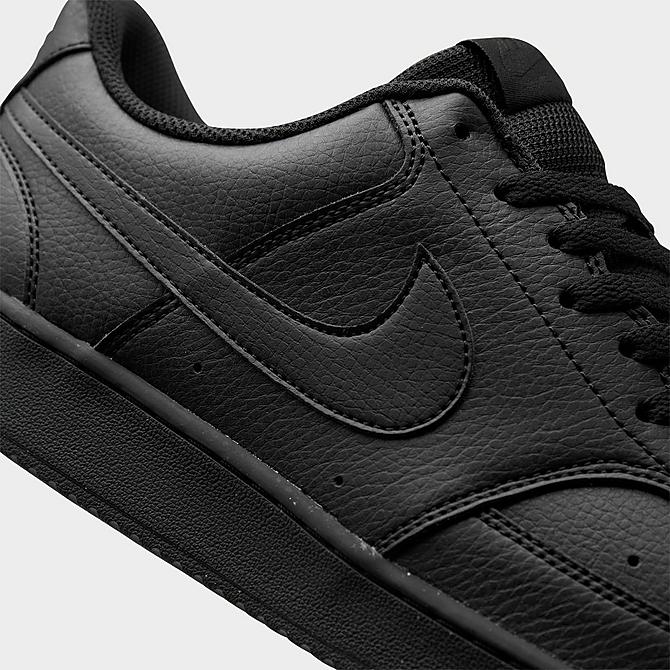 Front view of Men's Nike Court Vision Low Next Nature Casual Shoes in Black/Black/Black Click to zoom