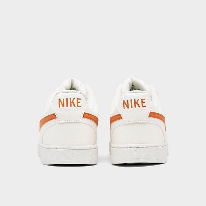 Left view of Men's Nike Court Vision Low Next Nature Casual Shoes in Sail/Hot Curry/Orange Click to zoom