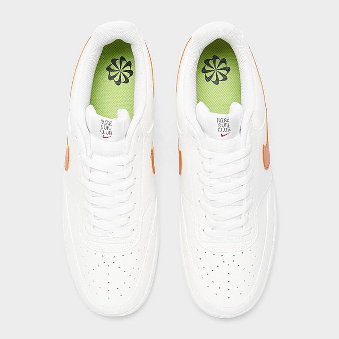 Back view of Men's Nike Court Vision Low Next Nature Casual Shoes in Sail/Hot Curry/Orange Click to zoom