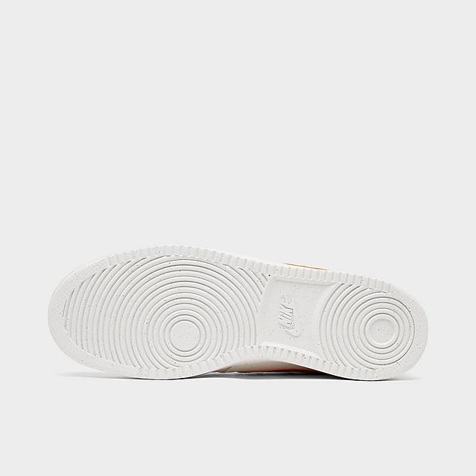 Bottom view of Men's Nike Court Vision Low Next Nature Casual Shoes in Sail/Hot Curry/Orange Click to zoom