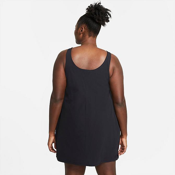 Back Left view of Women's Nike Bliss Luxe Training Dress (Plus Size) in Black/Clear Click to zoom
