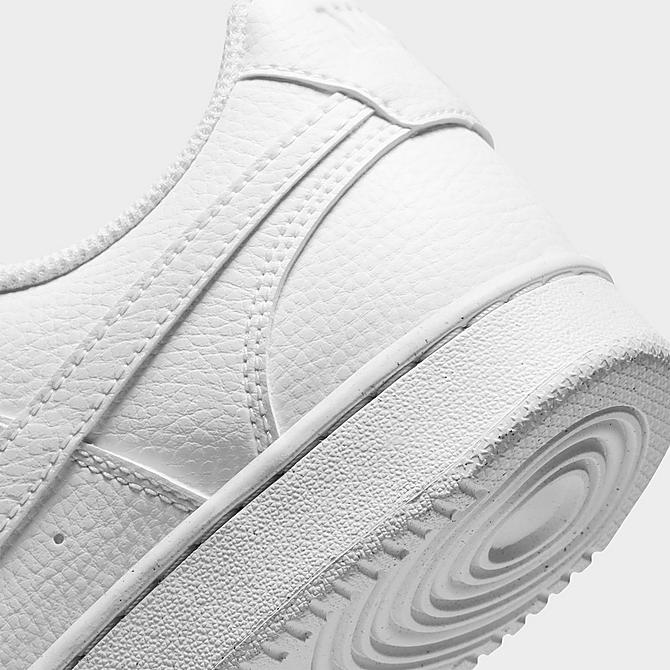 Front view of Women's Nike Court Vision Low Next Nature Casual Shoes in White/White/White Click to zoom