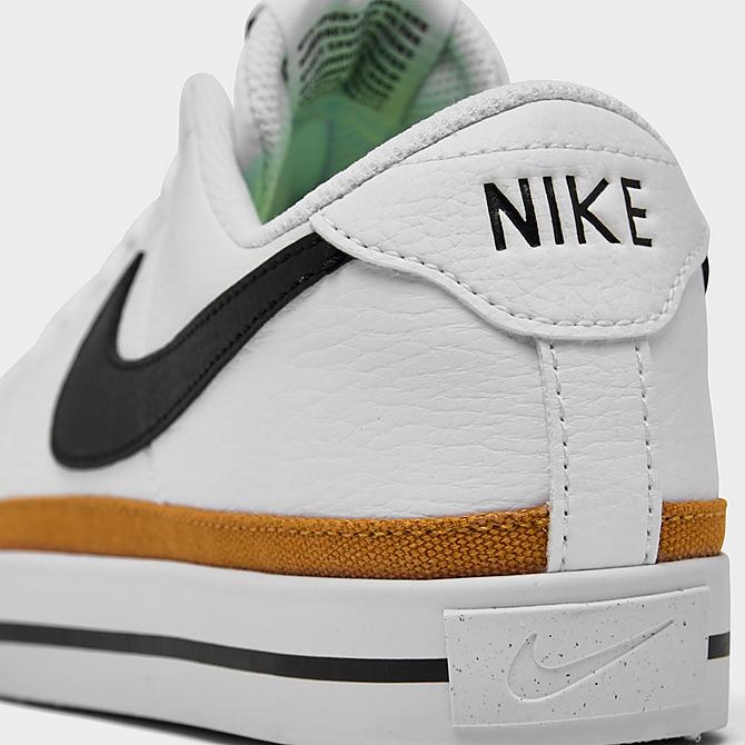 Front view of Women's Nike Court Legacy Next Nature Casual Shoes in White/Black/Desert Ochre/Team Orange Click to zoom