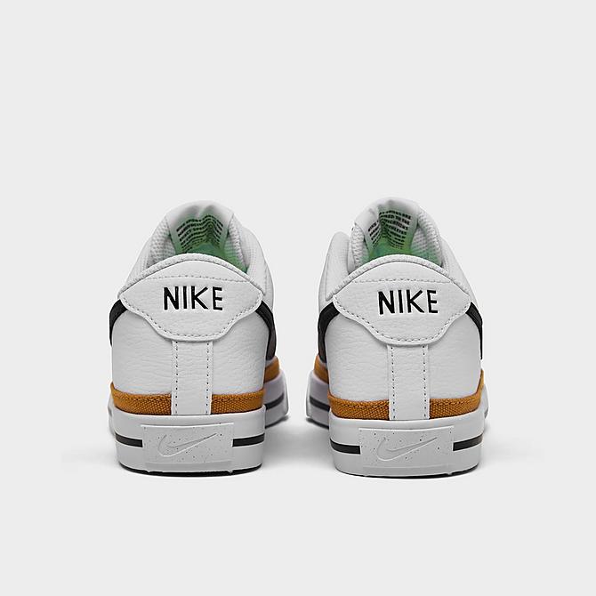 Left view of Women's Nike Court Legacy Next Nature Casual Shoes in White/Desert Ochre/Team Orange/Black Click to zoom