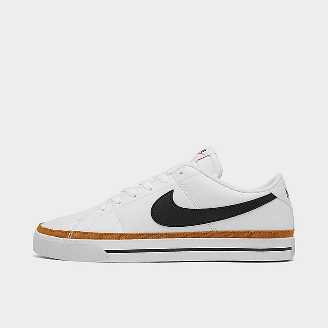 Right view of Men's Nike Court Legacy Next Nature Casual Shoes in White/Desert Ochre/Black Click to zoom