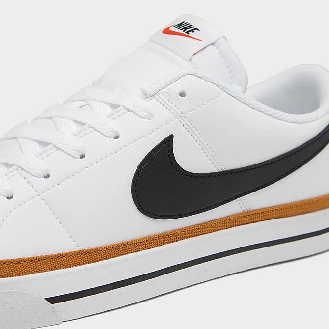 Front view of Men's Nike Court Legacy Next Nature Casual Shoes in White/Desert Ochre/Black Click to zoom
