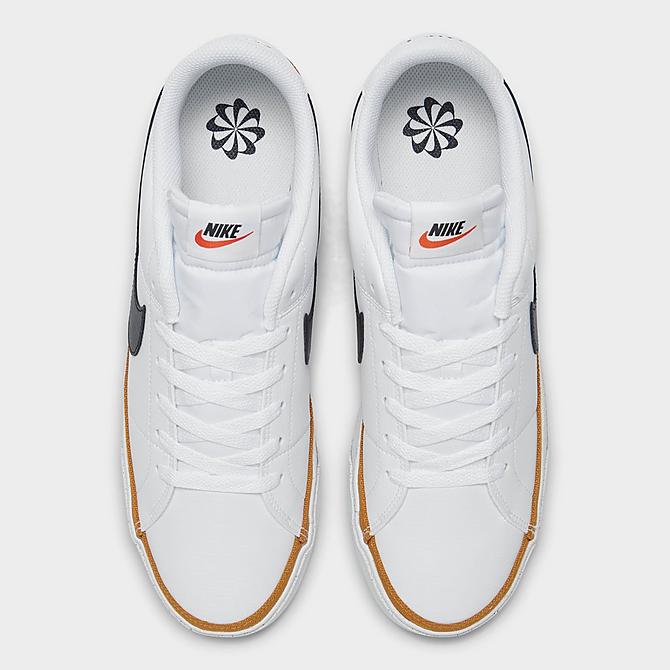 Back view of Men's Nike Court Legacy Next Nature Casual Shoes in White/Desert Ochre/Black Click to zoom