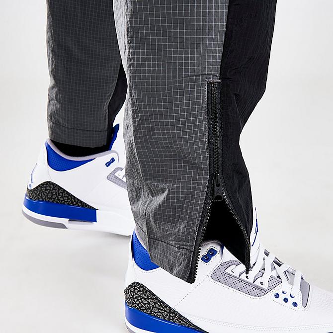 On Model 6 view of Men's Jordan 23 Engineered Woven Jogger Pants in Black/Iron Grey/Black/White Click to zoom