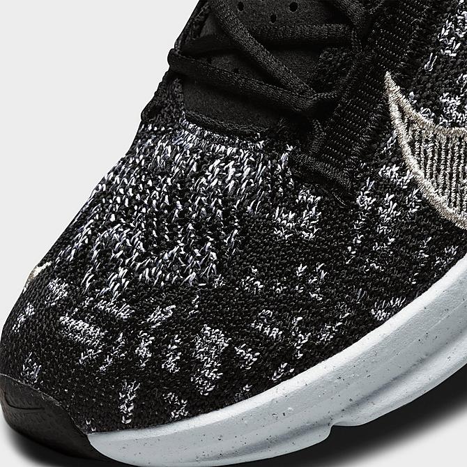 Front view of Women's Nike SuperRep Go 3 Next Nature Flyknit Training Shoes in Black/Metallic Silver/White Click to zoom