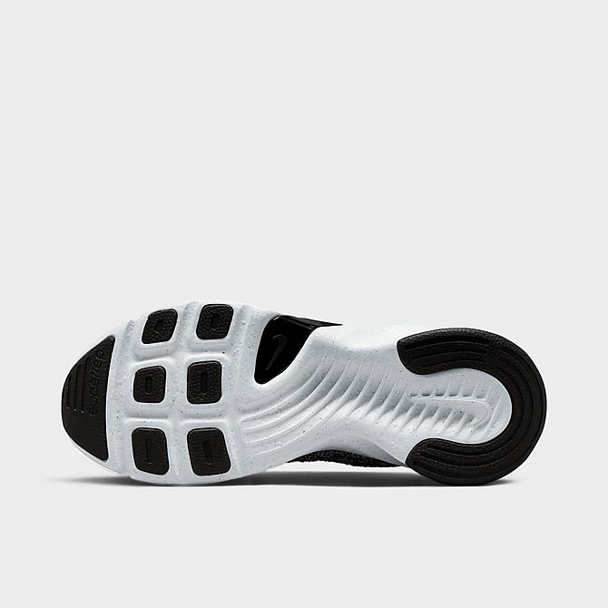 Bottom view of Women's Nike SuperRep Go 3 Next Nature Flyknit Training Shoes in Black/Metallic Silver/White Click to zoom