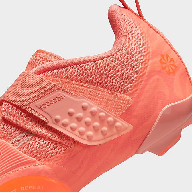 Front view of Women's Nike SuperRep Cycle 2 Next Nature Indoor Cycling Shoes in Crimson Bliss/Total Orange/Pearl White Click to zoom